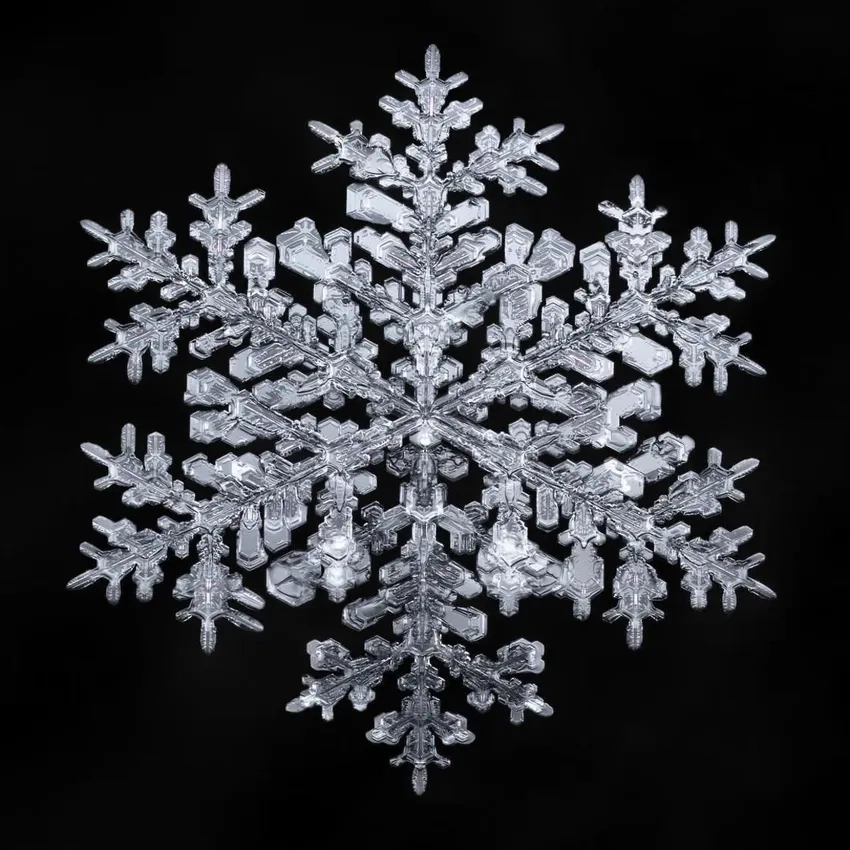 Nét đẹp huyền bí nổi bật qua ảnh bông tuyết nền tối