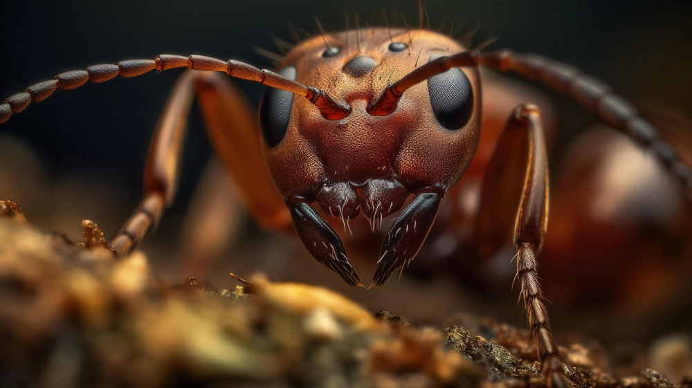 Hình ảnh kiến ba khoang phóng to lộ rõ độc tố trên cơ thể