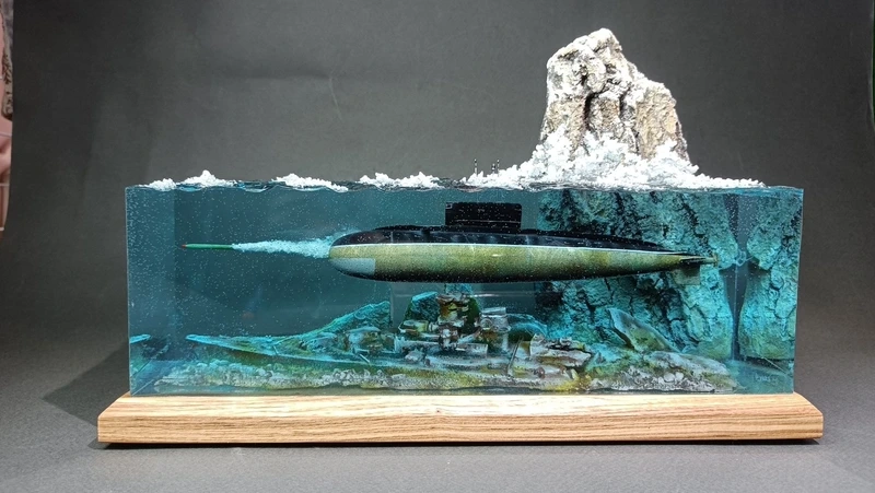 Tạo góc thủy sinh mini bằng diorama dưới nước mini