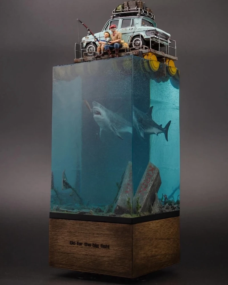 Tái hiện cảnh biển sâu bằng diorama dưới nước cảnh biển sâu