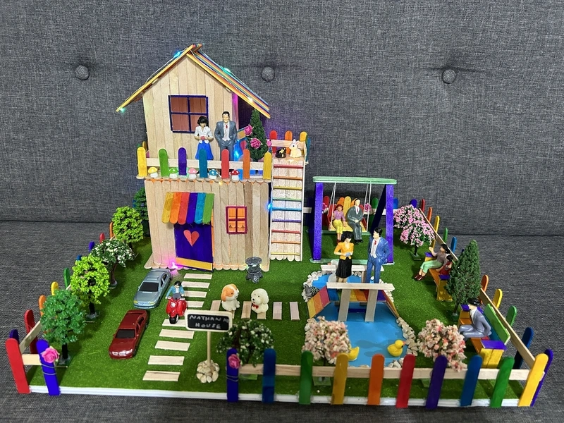 Dự án cho bé sáng tạo nhờ làm nhà bằng que kem cho bé