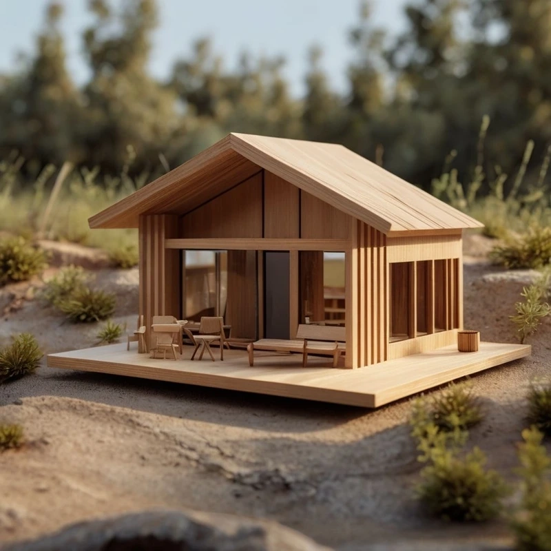 Thu nhỏ nét mộc mạc cùng mô hình ngôi nhà trong rừng gỗ thu nhỏ