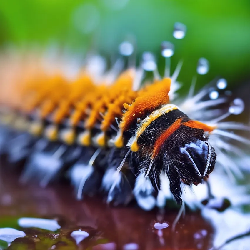 Chụp cận cảnh bướm làm nổi bật từng chi tiết của sâu bướm macro