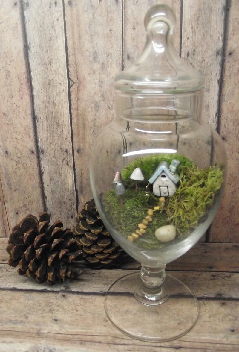 Thiết kế độc đáo nhờ tiểu cảnh trong hũ thủy tinh độc đáo