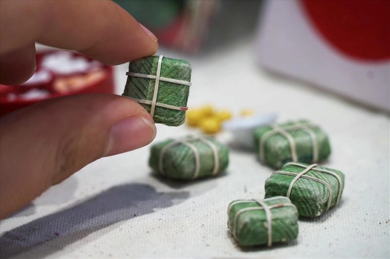 Bánh chưng tí hon cho trẻ em vừa vui vừa ý nghĩa