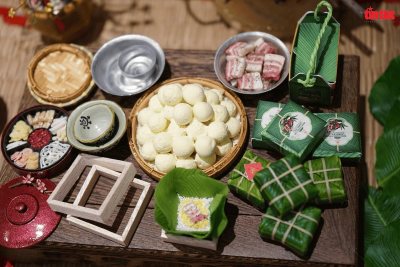 Bánh chưng tí hon nhỏ xinh gợi nhớ hương vị Tết