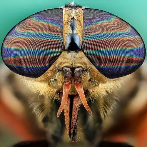 Hình ảnh mắt ruồi phóng đại soi rõ cấu tạo hàng nghìn thấu kính