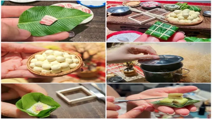 Bánh chưng tí hon đáng yêu cho ngày Tết thêm phần thú vị