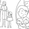 Tranh tô màu gia đình 3 người