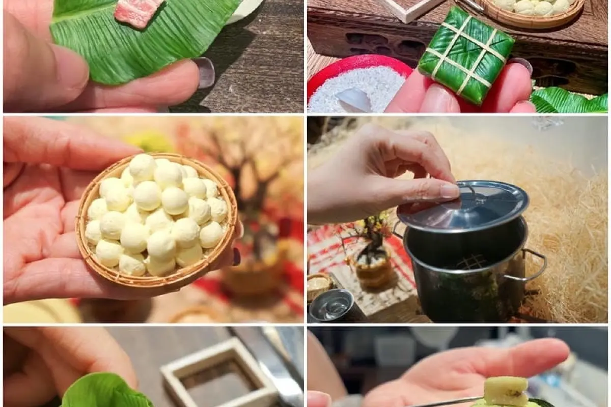 Bánh chưng tí hon đáng yêu cho ngày Tết thêm phần thú vị