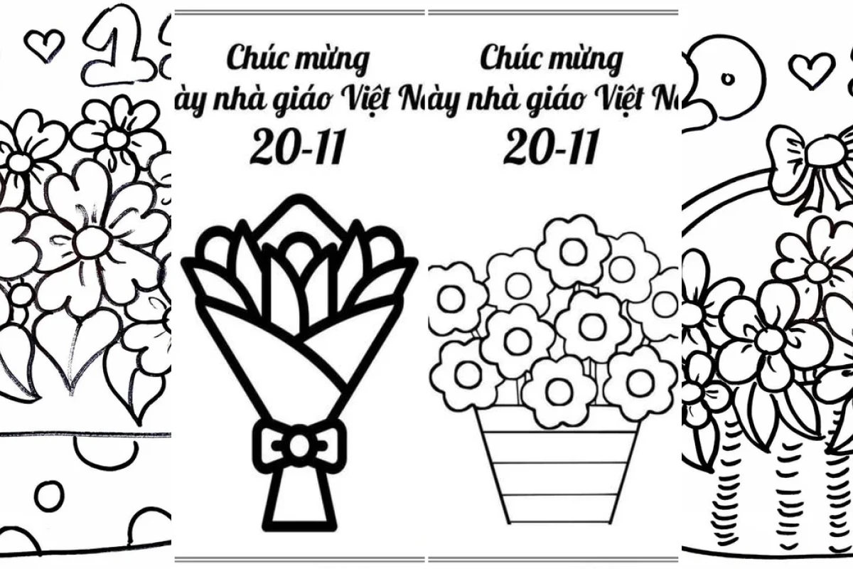 Tổng hợp tranh tô màu chữ 20/11 ý nghĩa cho bé