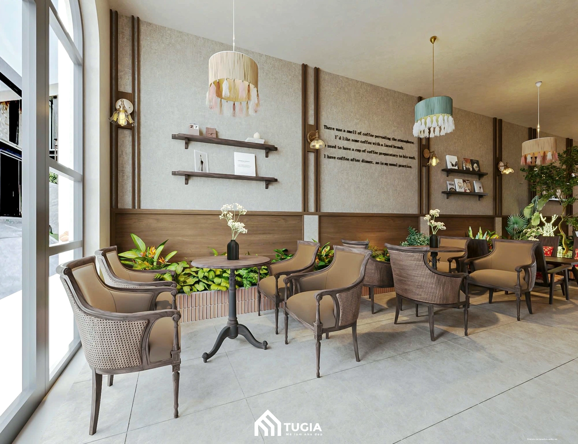 Ánh sáng tự nhiên trong thiết kế quán cafe nhỏ