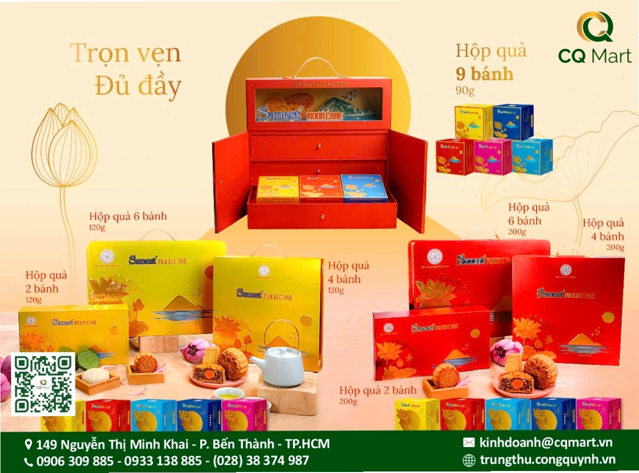 Bánh trung thu yến sào Khánh Hòa thiết kế đẹp mắt, cao cấp