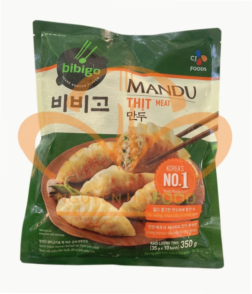Bánh xếp kiểu Hàn Quốc đông lạnh nhân thịt (Bibigo Mandu) được đóng gói cẩn thận
