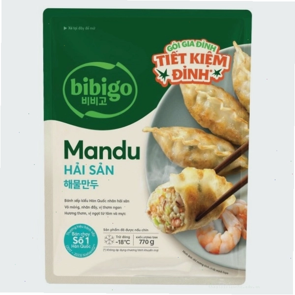 Bánh Xếp Mandu Bibigo Nhân Hải Sản Gói 770G
