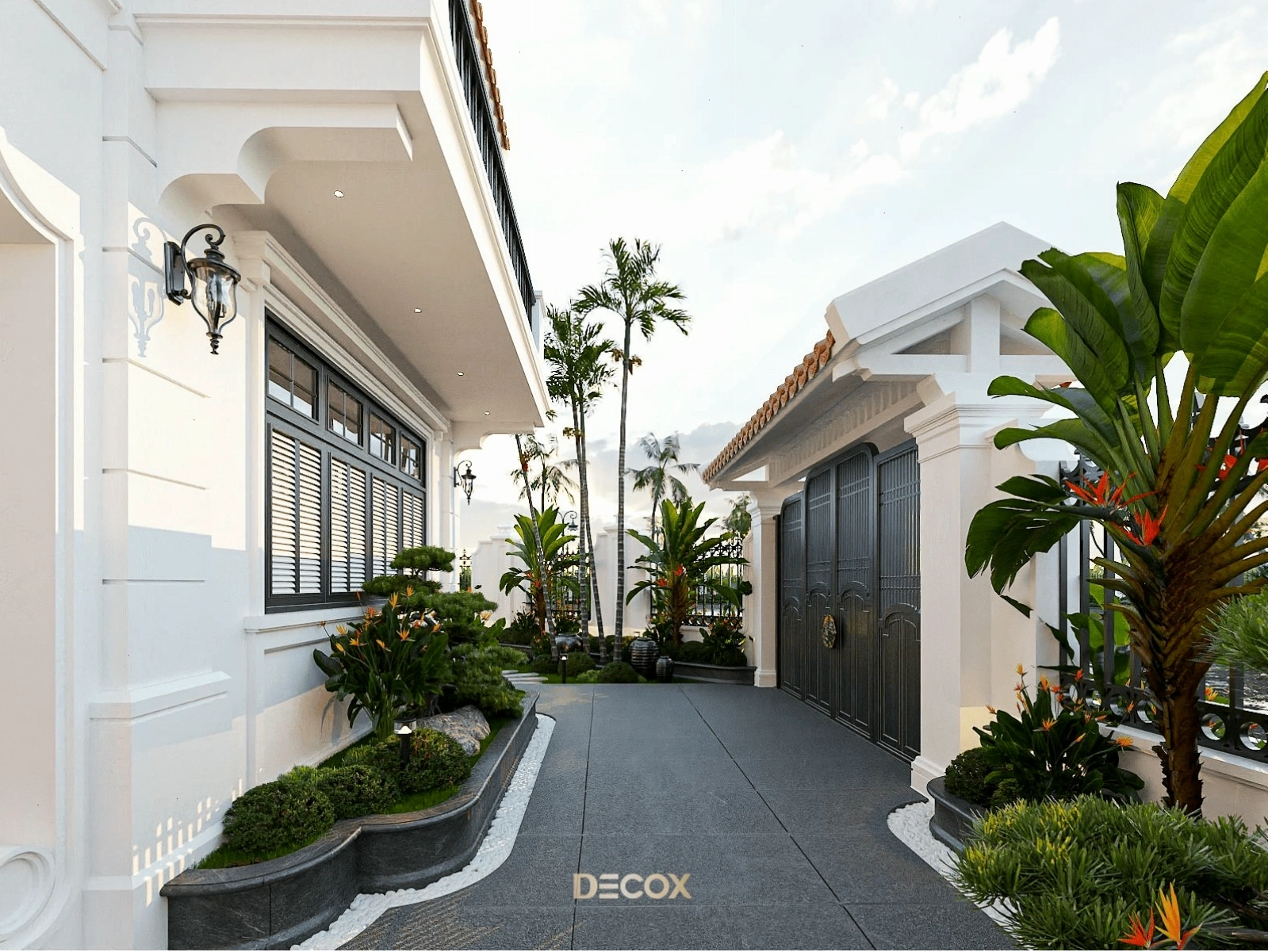 Biệt thự sân vườn với kiến trúc hiện đại và hồ bơi xanh mát