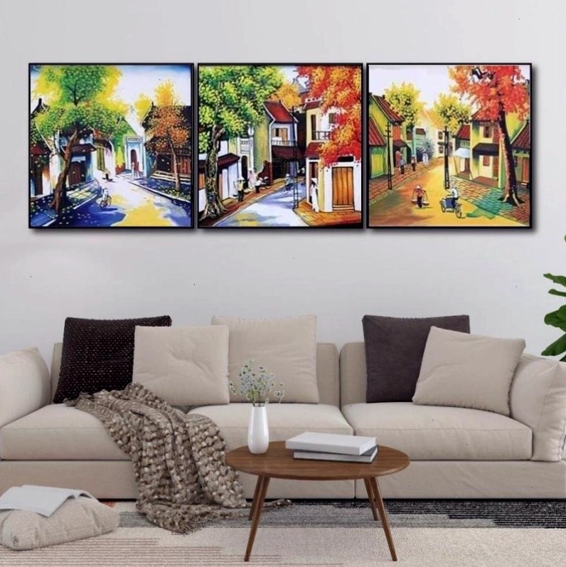 Bộ tranh canvas phố cổ hiện đại