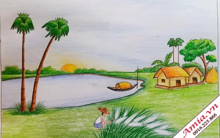 Bức tranh phong cảnh quê hương tuyệt đẹp với vẻ đẹp hoang sơ của thiên nhiên Việt Nam