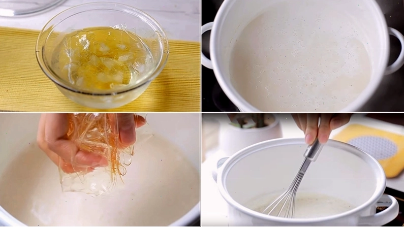 Bước 3: Nấu sữa đậu nành với các nguyên liệu