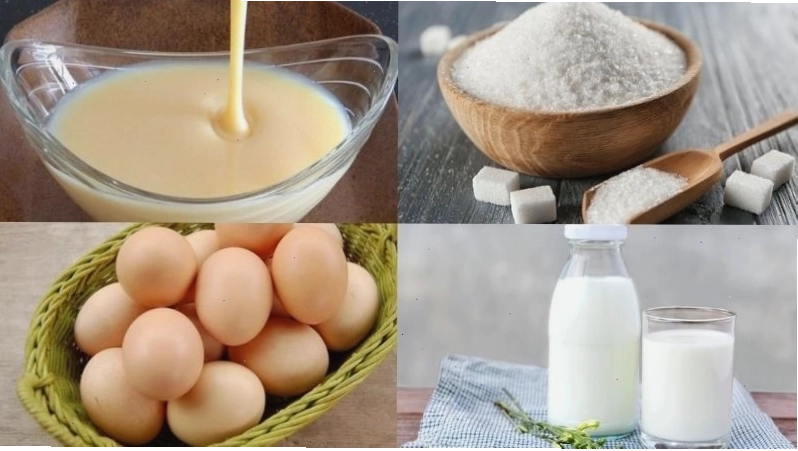 Các nguyên liệu cơ bản để làm bánh caramen