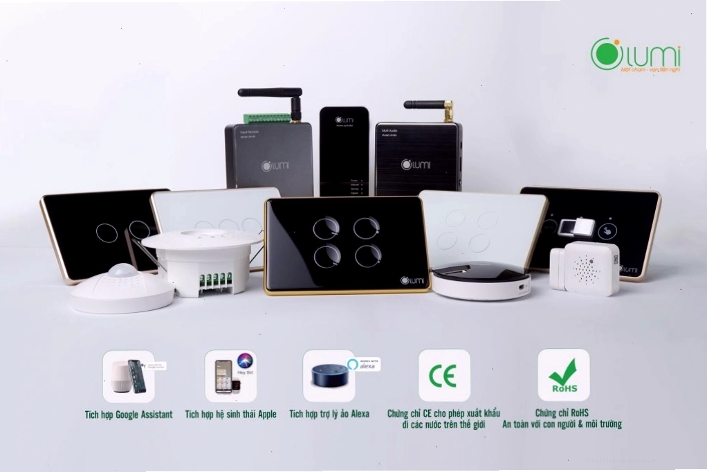 Các thiết bị điện thông minh Lumi bao gồm công tắc, ổ cắm và cảm biến