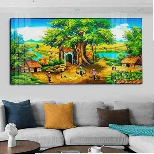 Cảnh rừng cây xanh mát với ánh nắng chiếu xuyên qua tán lá