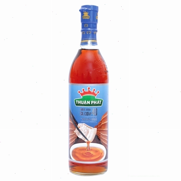 Chi tiết chai nước mắm Thuận Phát cá cơm 40 độ đạm