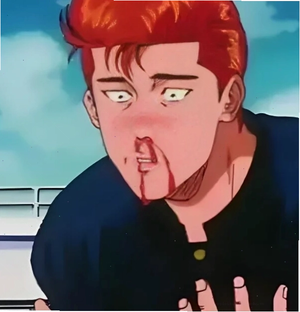 Hình anime meme chảy máu mũi