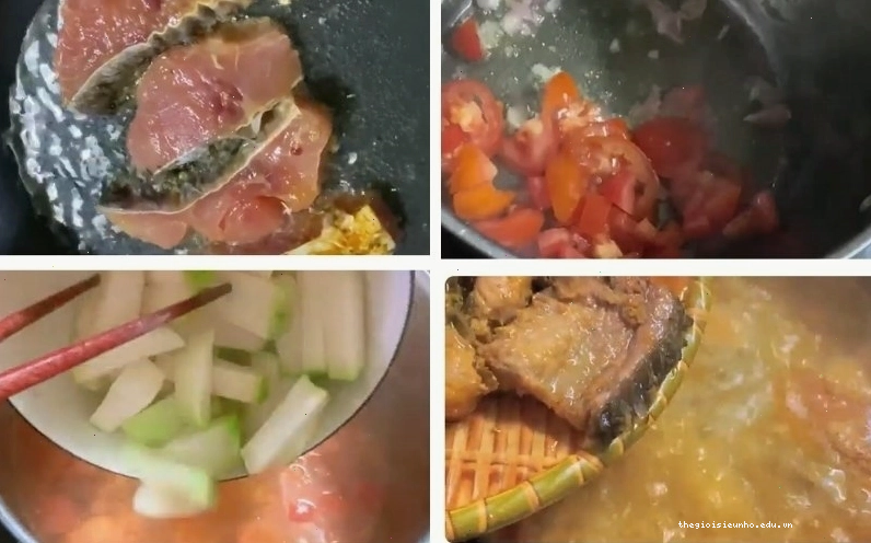 Hoàn thiện nồi canh cá nấu su hào thơm ngon