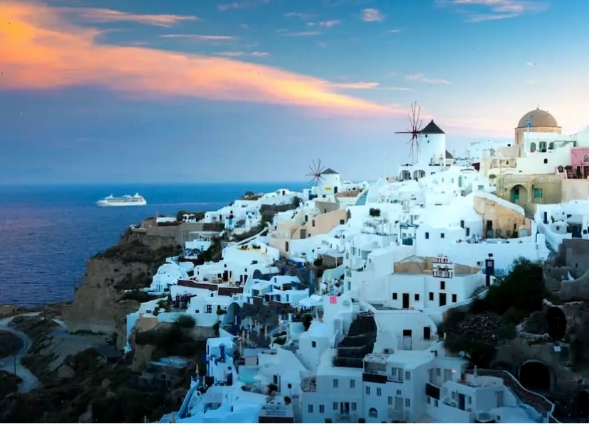 Hoàng hôn buông xuống Mykonos với kiến trúc đặc trưng