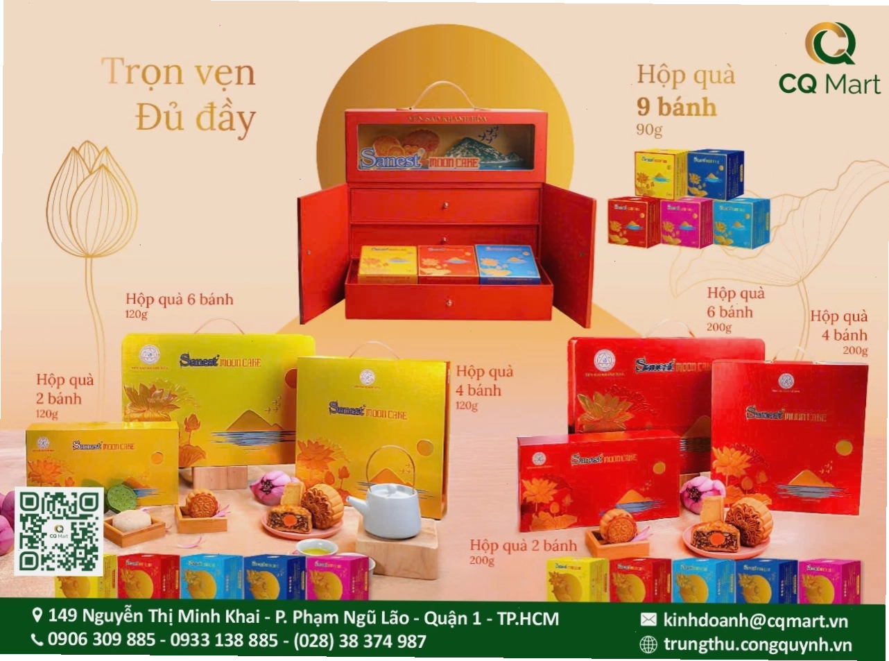 Hộp bánh trung thu yến sào Khánh Hòa sang trọng gồm hai chiếc bánh