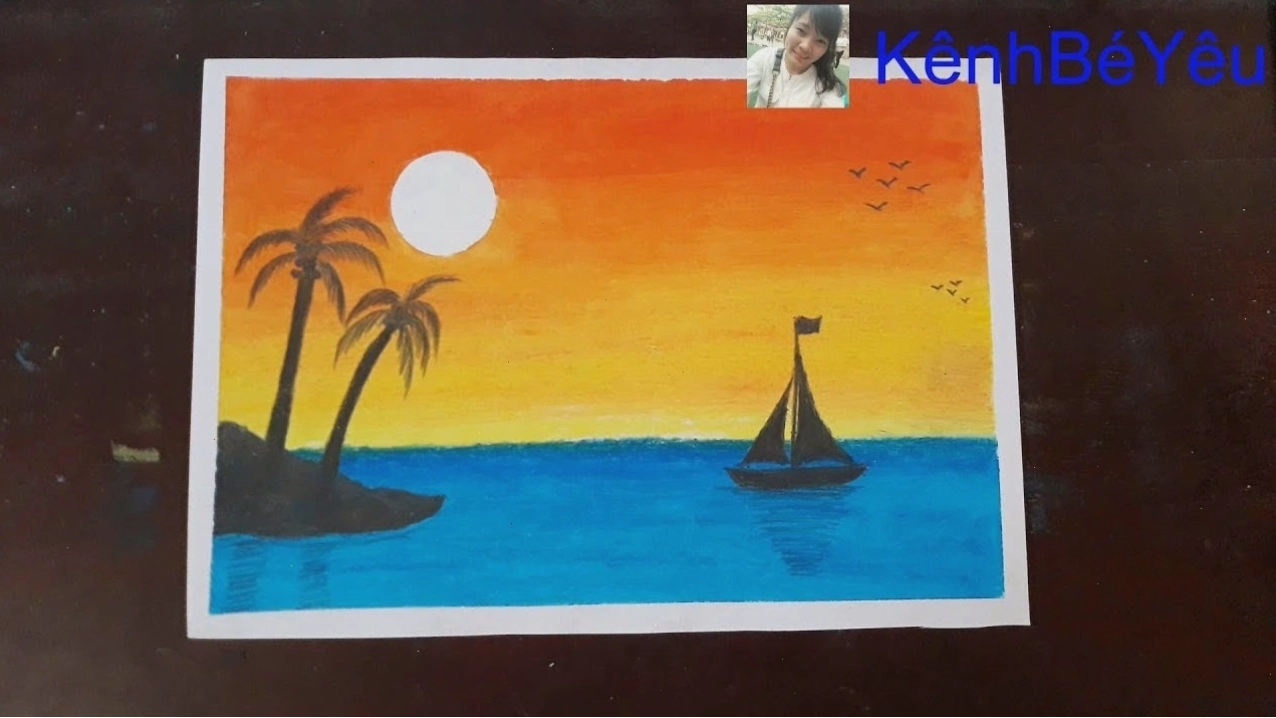 Hướng dẫn vẽ cảnh hoàng hôn trên biển bằng màu nước cho người mới bắt đầu