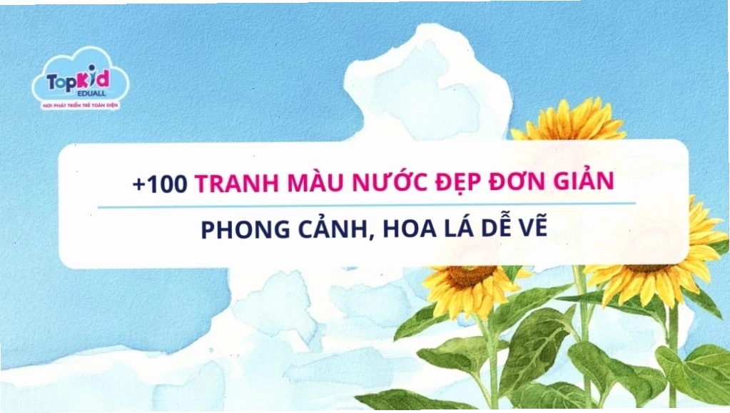 Kỹ thuật tô màu ướt trên ướt tạo hiệu ứng loang màu mềm mại cho bầu trời