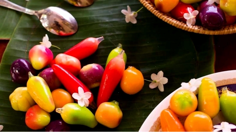 Luk Chup – Bánh đậu xanh trái cây Thái Lan