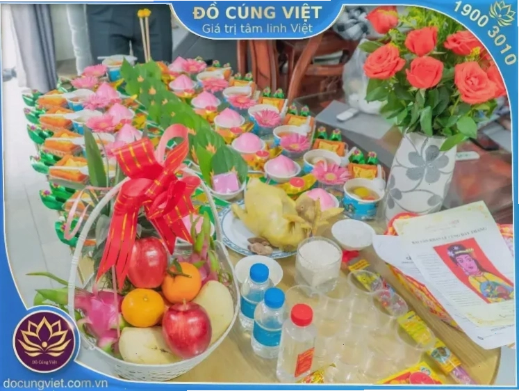 Mâm cúng đầy tháng gói 2 với nhiều món đa dạng