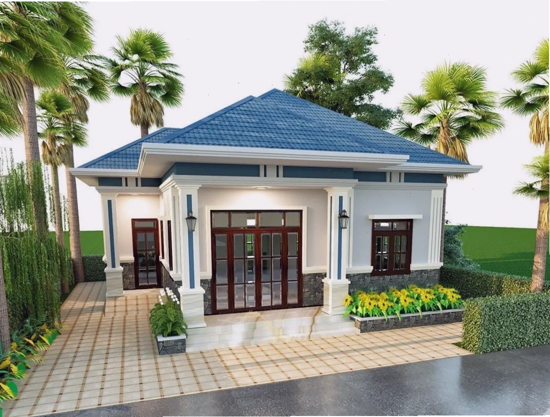 Mẫu nhà cấp 4 đơn giản, hợp thời dành cho gia đình ít thành viên