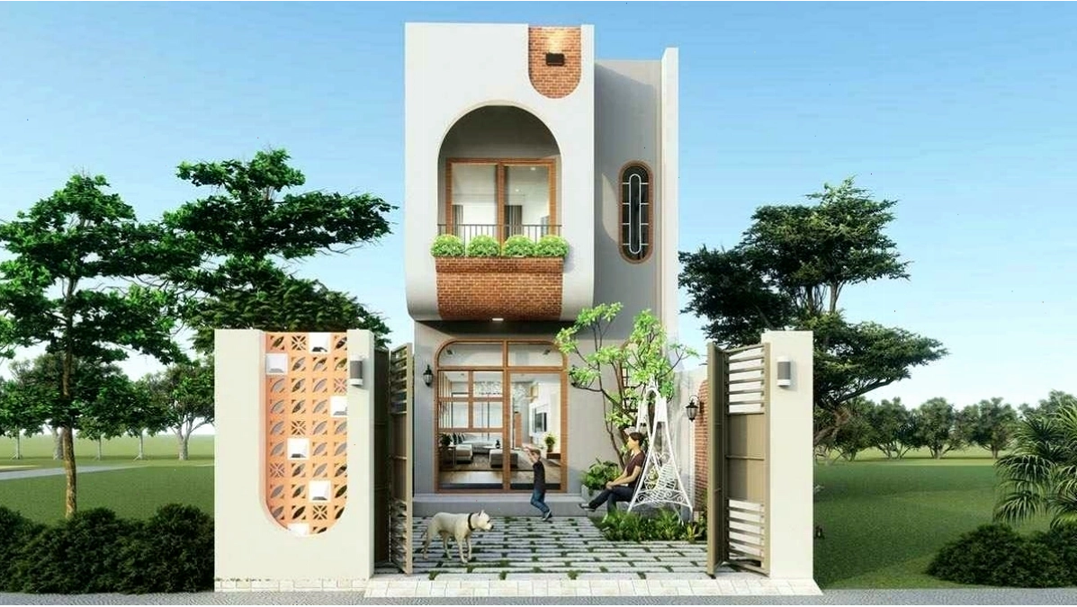 Mẫu nhà đẹp 2 tầng có sân vườn rộng rãi