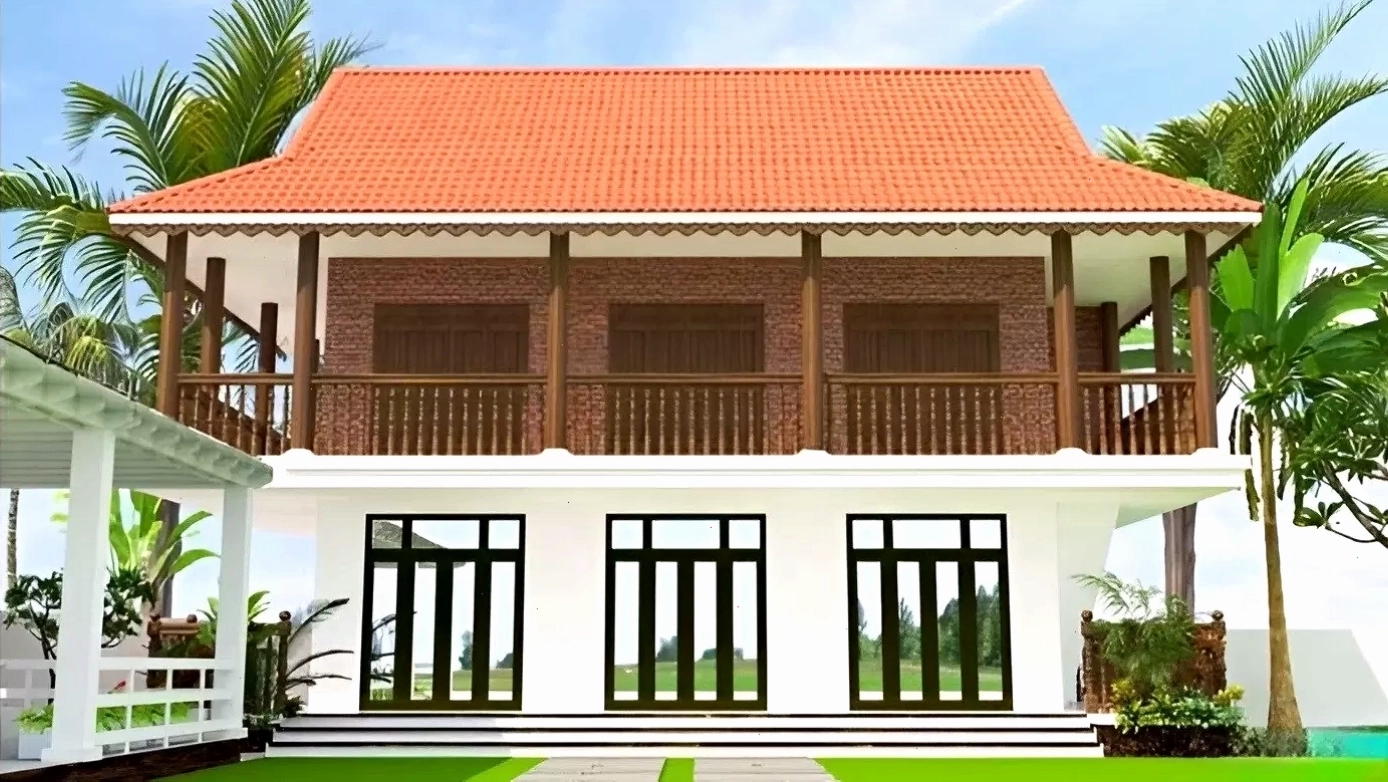 Mẫu thiết kế nhà sàn đóng bê tông hiện đại