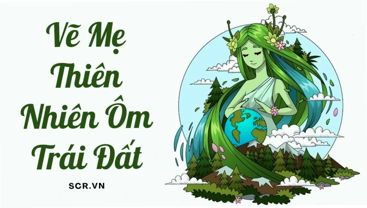 Mẹ thiên nhiên ôm trái đất thể hiện sự che chở và lo lắng