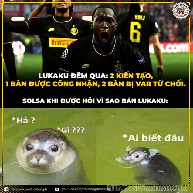 Meme Hả gì ai biết đâu với hình ảnh cầu thủ Lukaku
