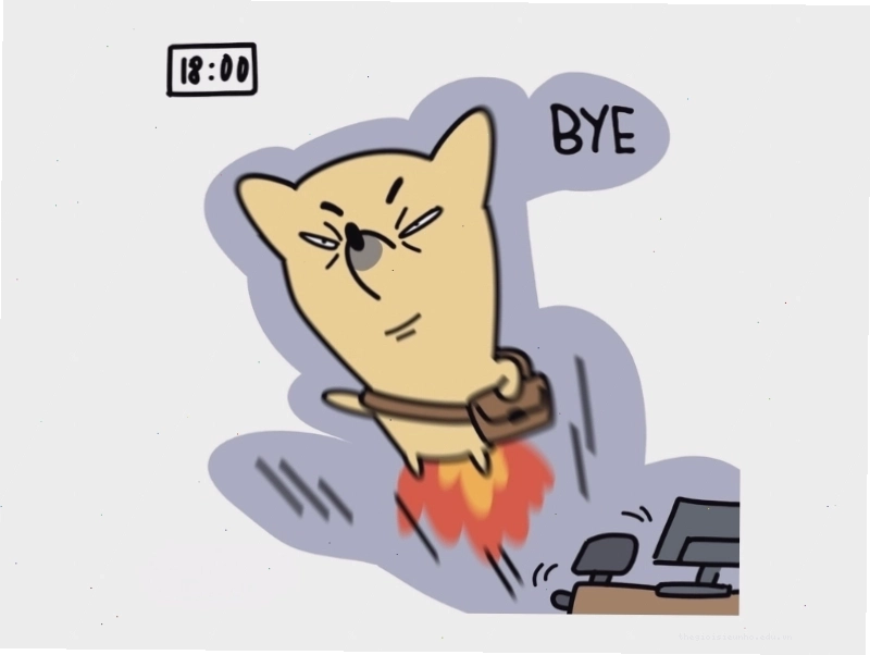 Meme hài hước về cuối ngày làm việc