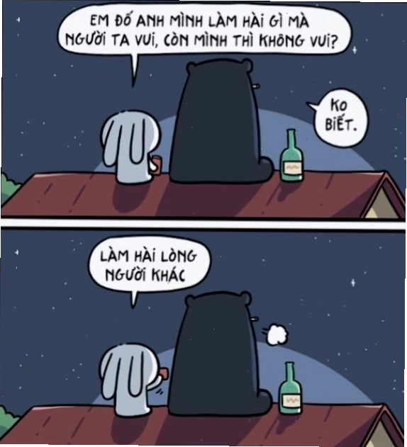 Meme thỏ bảy màu thể hiện sự bất lực