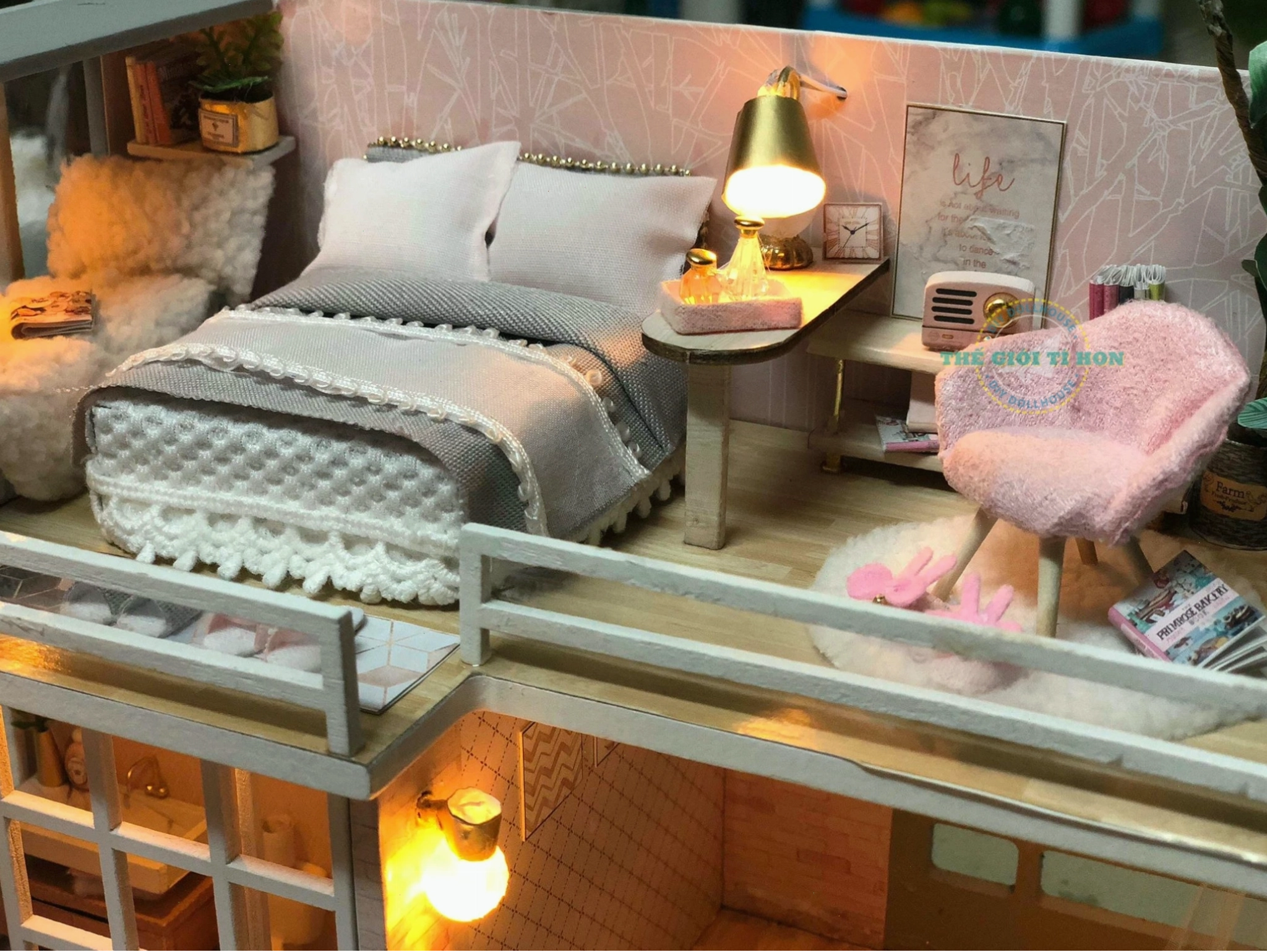 Mô hình nhà gỗ cho bé với thiết kế đáng yêu