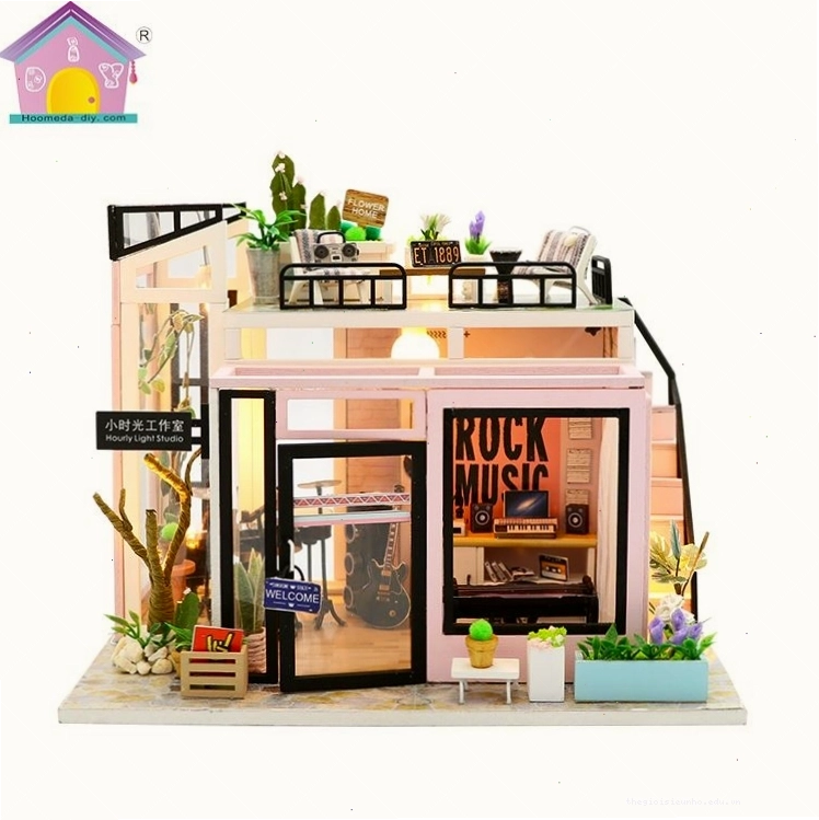 Mô hình nhà mini màu sắc tươi sáng, thu hút