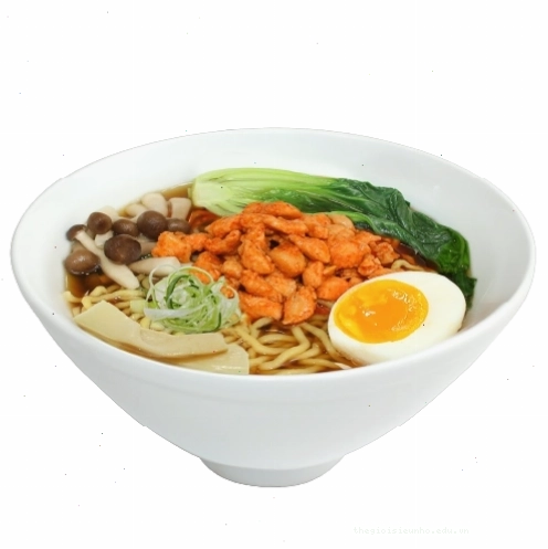 Một tô mì Ramen gà Tonkotsu với thịt gà mềm và nước dùng đậm đà