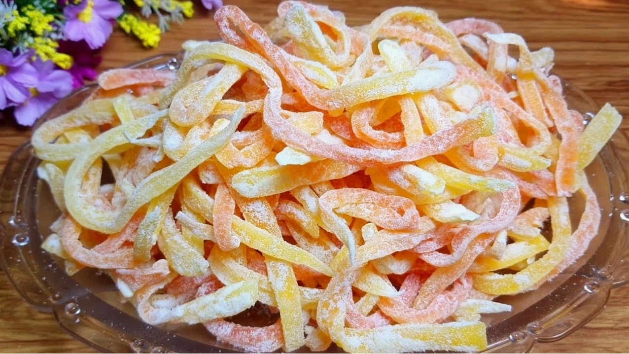 Mứt đu đủ xanh dai ngon, ngọt dịu