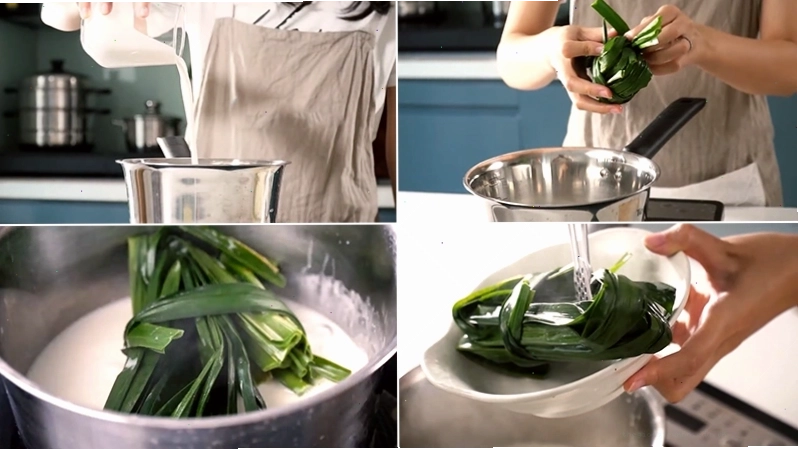 Nấu nước cốt dừa sánh mịn cho món xôi cốm