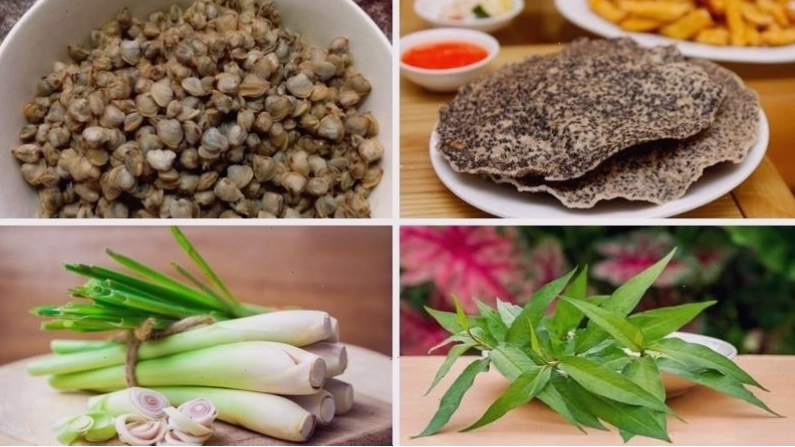 Nguyên liệu tươi ngon cho món hến xào xúc bánh đa