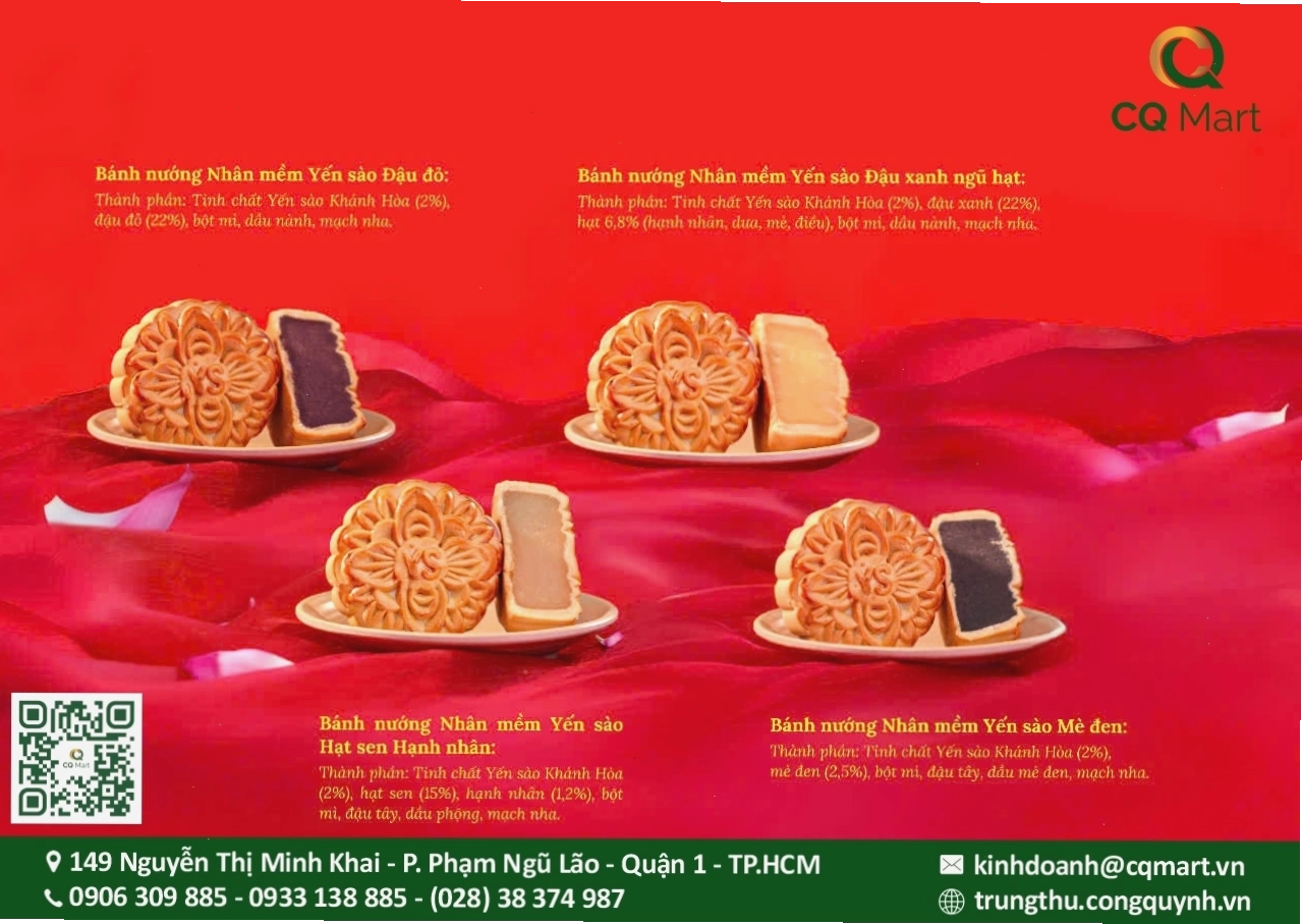 Nhiều loại bánh trung thu yến sào với các hương vị khác nhau