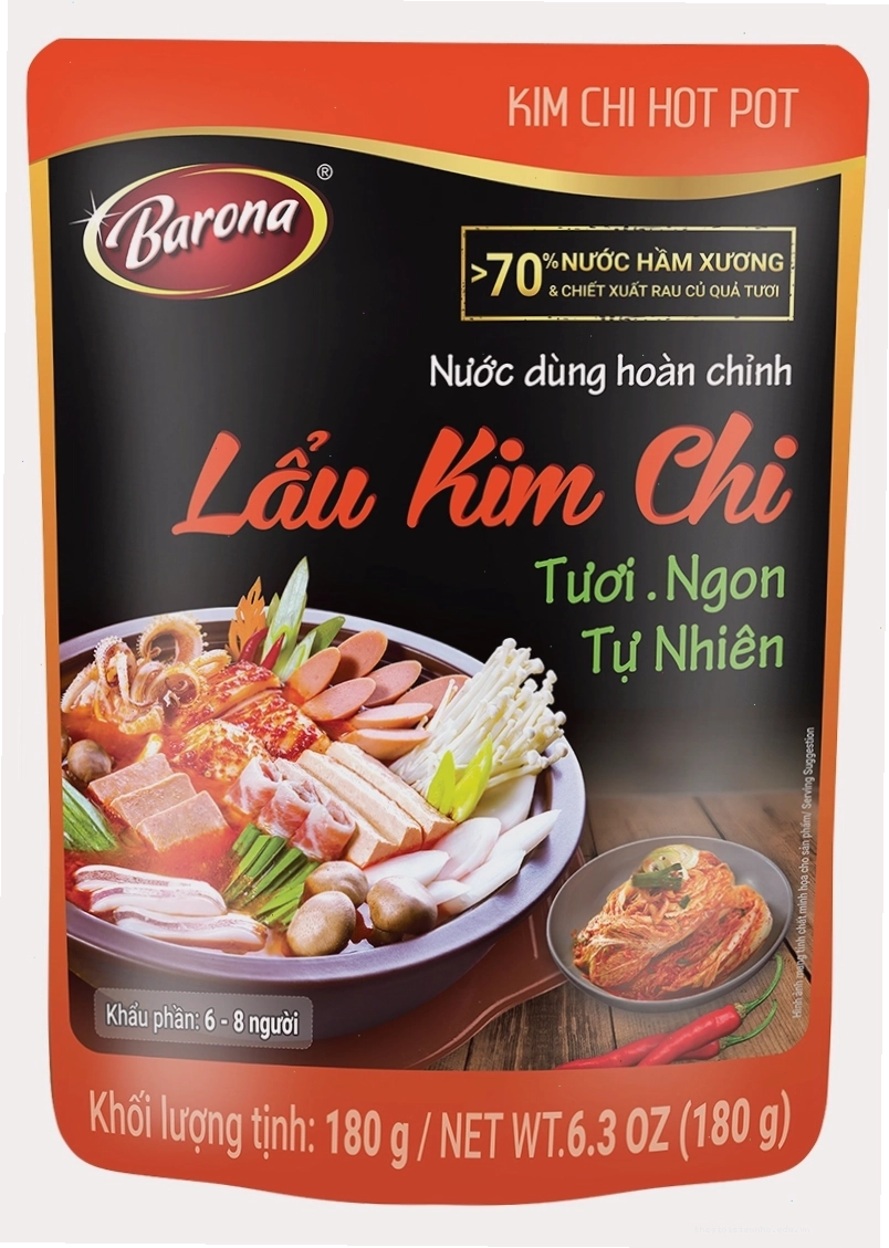 Nước dùng hoàn chỉnh Barona hương vị lẩu kim chi